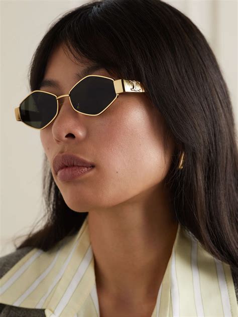 celine triomphe gold sunglasses|celine triomphe sunglasses dupe.